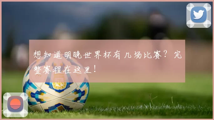 想知道明晚世界杯有几场比赛?完整赛程在这里!
